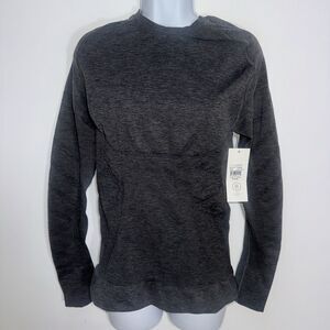 BLANQI Maternity Sport Support LS Contour Baselayer Shirt Dark Gray Women XL NWT